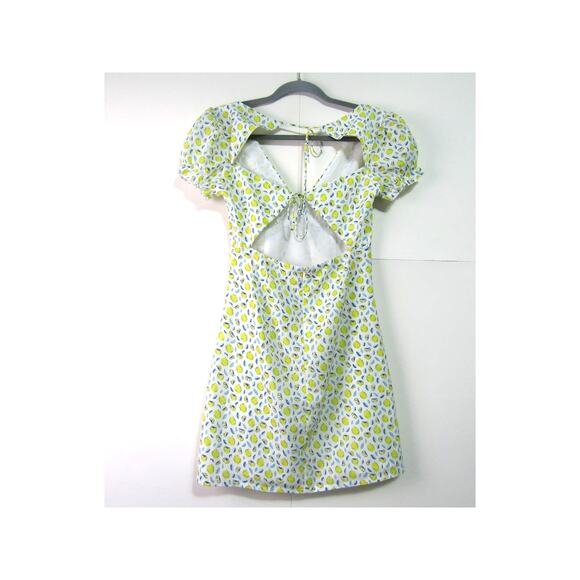 Princess Polly White Yellow Lemon Mini Dress size 4 Boho Y2K Academia Party - Picture 2 of 16